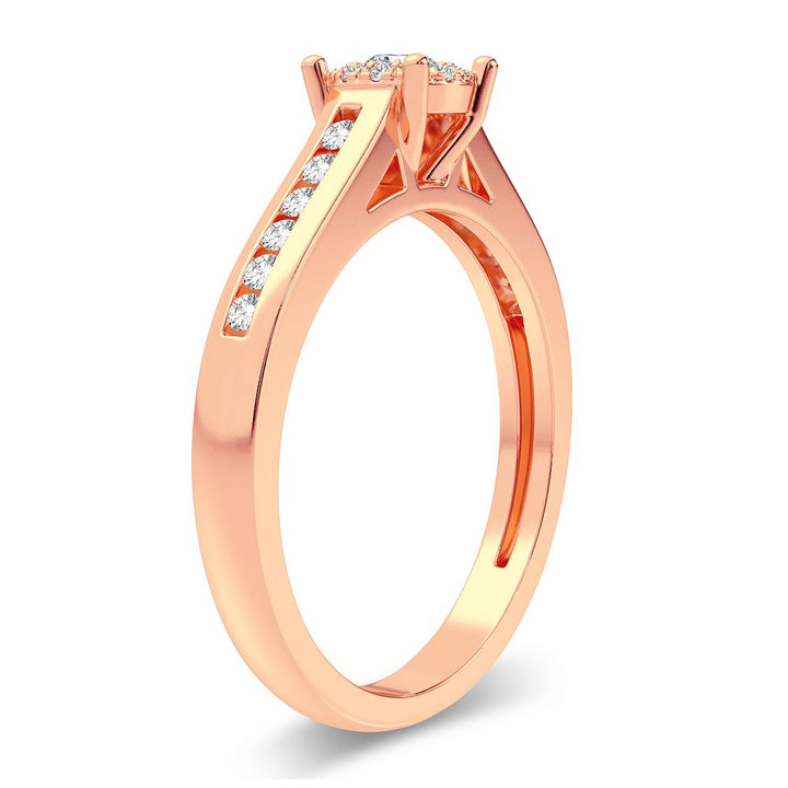 Romantic 14k Rose Gold Lab Diamond Engagement Ring (0.35CT)