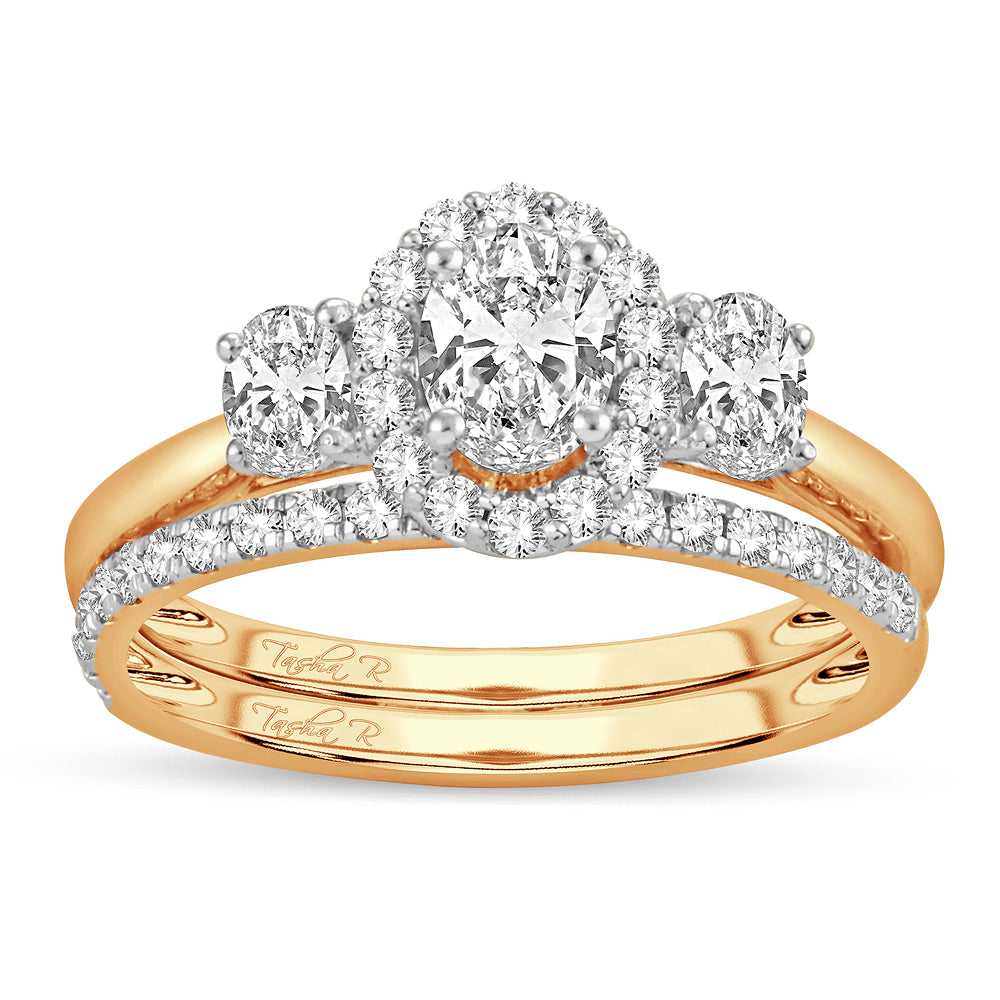 14k Yellow Gold Lab Diamond Bridal Ring (1.20CT Brilliance)
