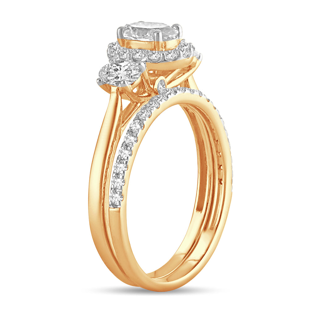 14k Yellow Gold Lab Diamond Bridal Ring (1.20CT Brilliance)