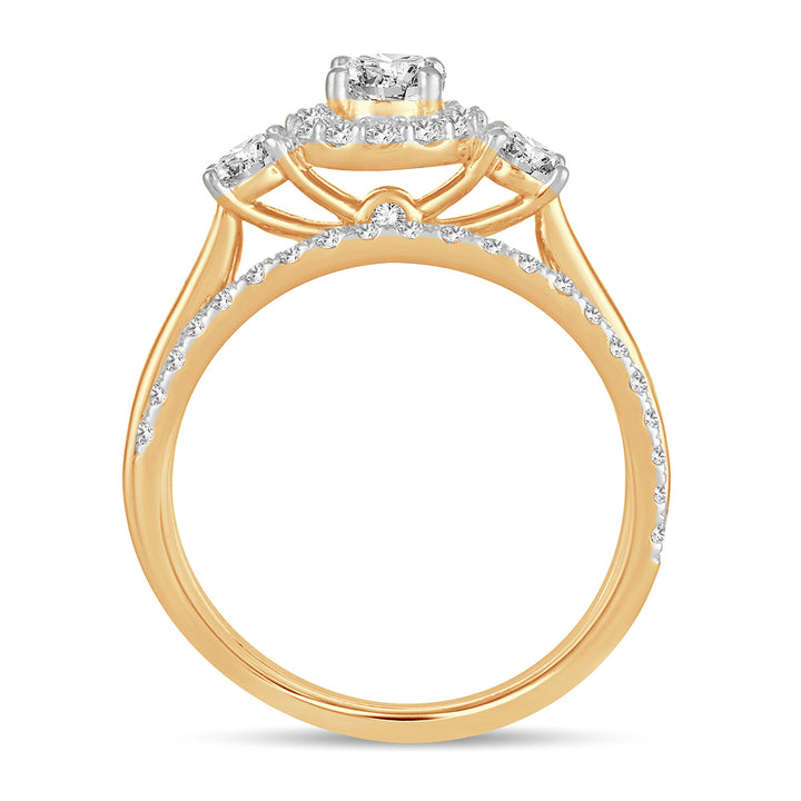 14k Yellow Gold Lab Diamond Bridal Ring (1.20CT Brilliance)