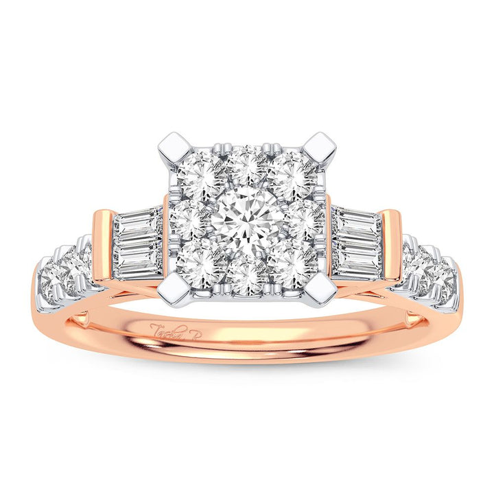 Romantic 14k Rose Gold Lab Diamond Engagement Ring
