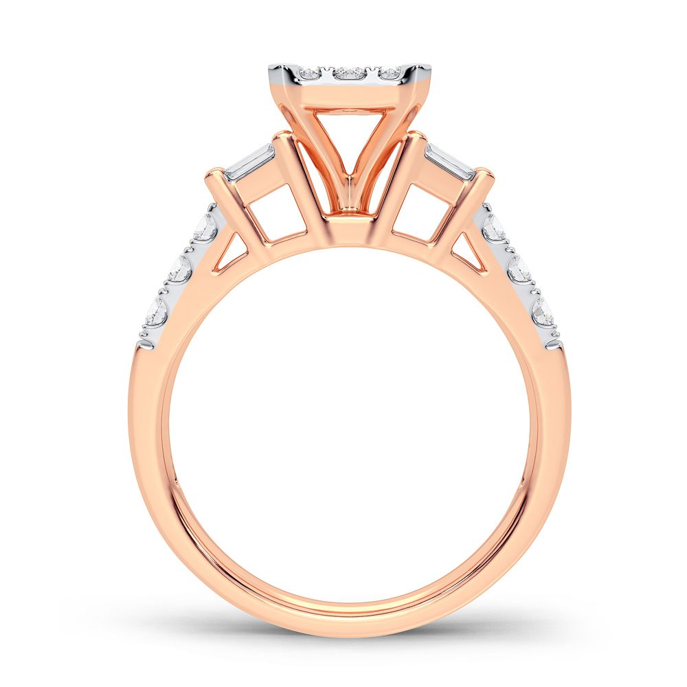 Romantic 14k Rose Gold Lab Diamond Engagement Ring