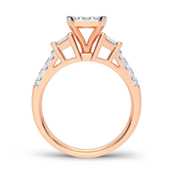 Romantic 14k Rose Gold Lab Diamond Engagement Ring