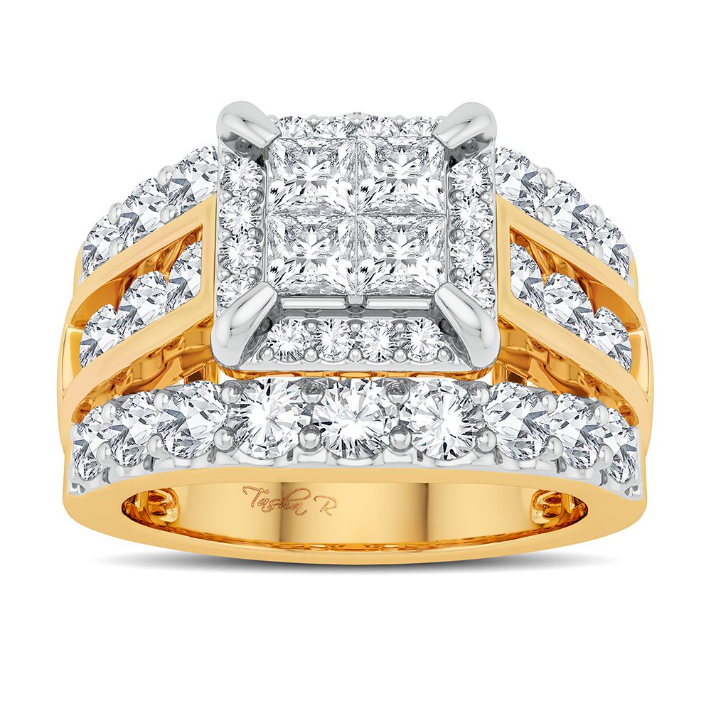 Brilliant 14K Yellow Gold Lab Diamond Engagement Ring (3CT)