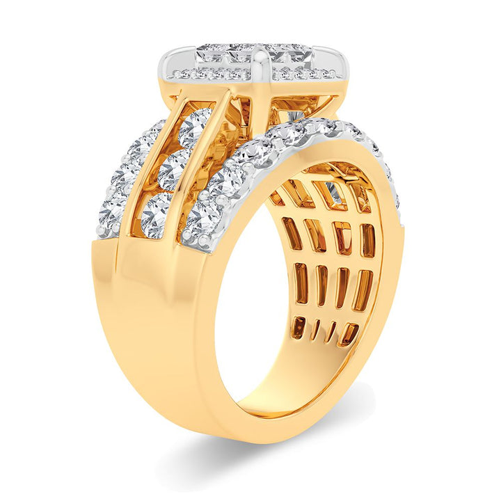 Brilliant 14K Yellow Gold Lab Diamond Engagement Ring (3CT)