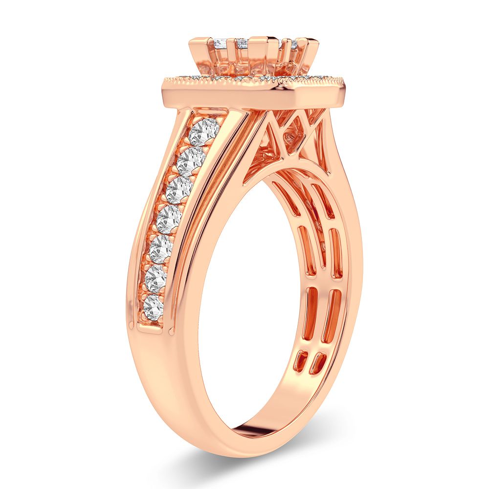 Timeless 14k Rose Gold 0.71CT Lab Diamond Engagement Ring