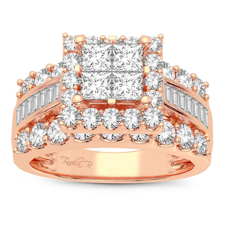 Romantic Rose Gold Lab Diamond Engagement Ring