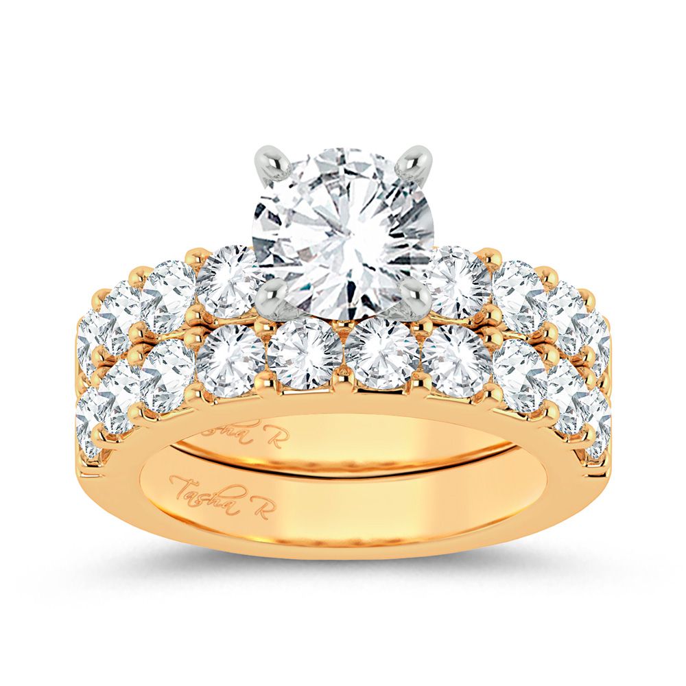 14K Yellow Gold 2ct Diamond Bridal Semi-Mount Ring