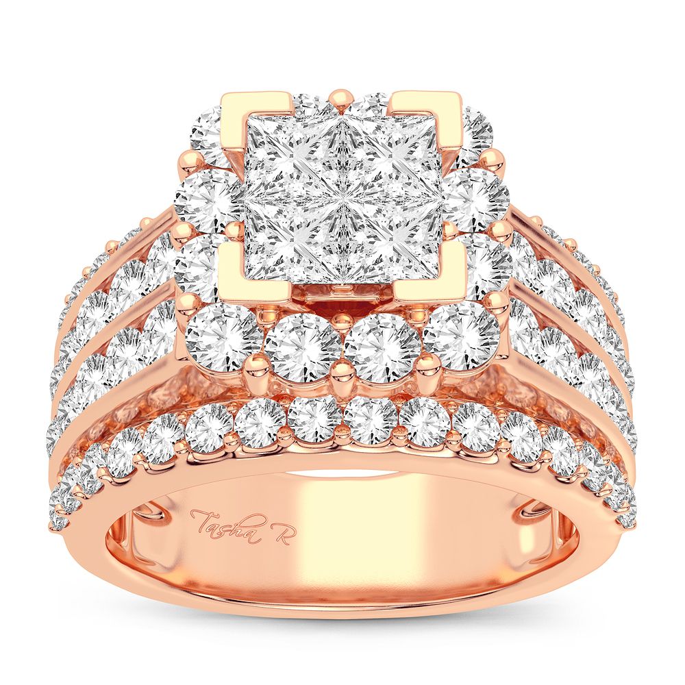 14K Rose Gold 3.00CT Diamond Bridal Ring