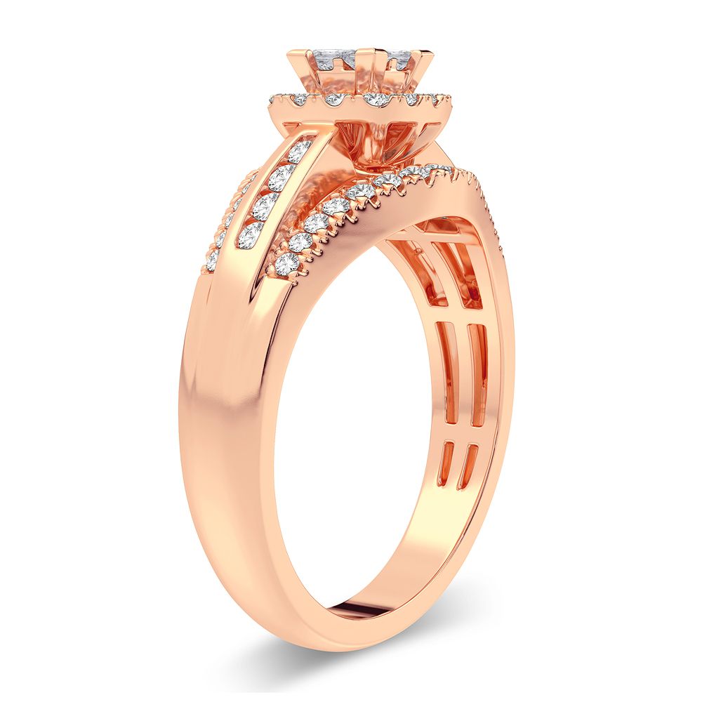 Romantic 14k Rose Gold Lab Diamond Engagement Ring (0.50CT)