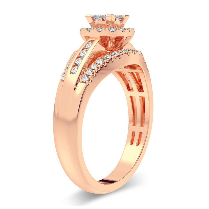 Romantic 14k Rose Gold Lab Diamond Engagement Ring (0.50CT)