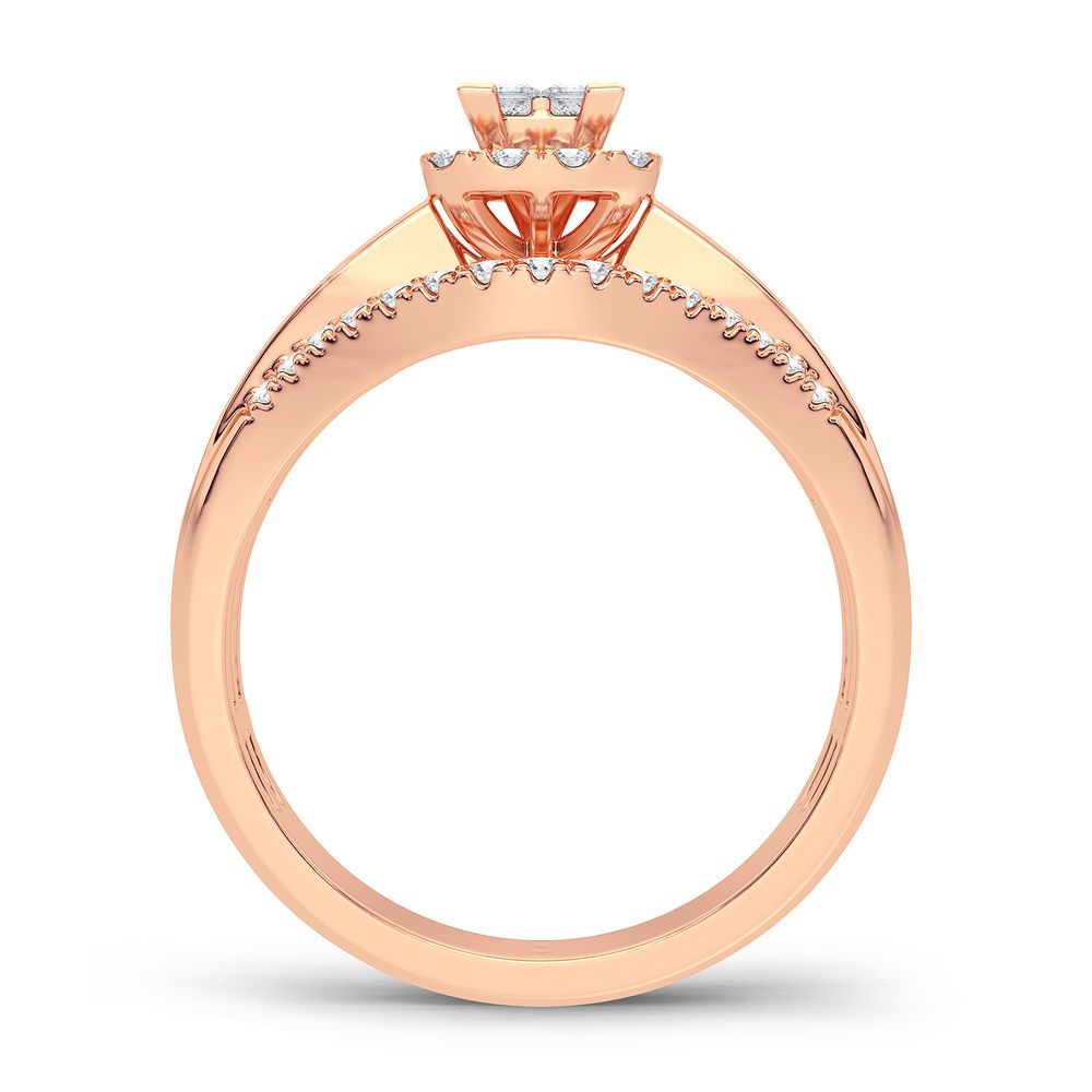Romantic 14k Rose Gold Lab Diamond Engagement Ring (0.50CT)