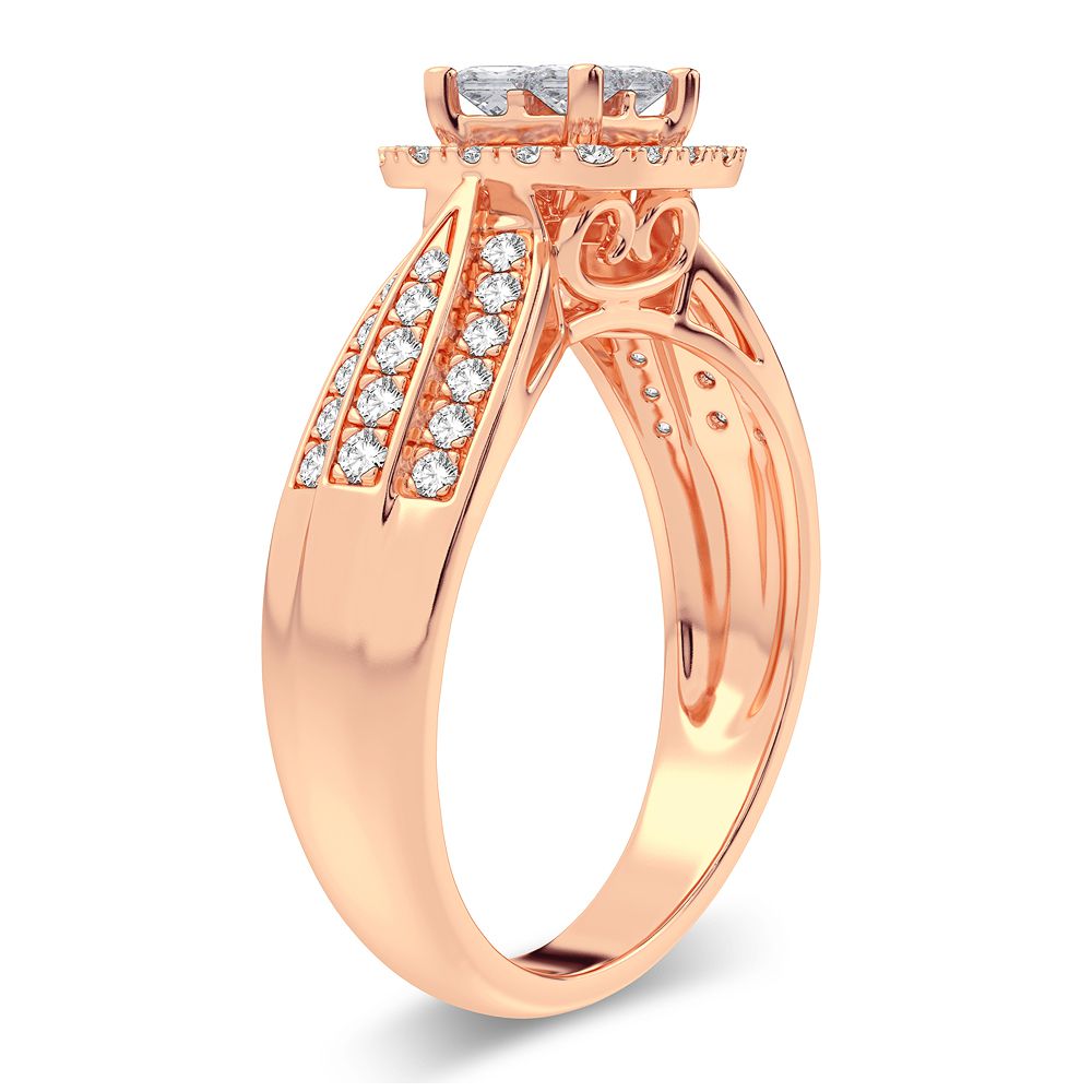Timeless 14k Rose Gold 0.50CT Lab Diamond Ring