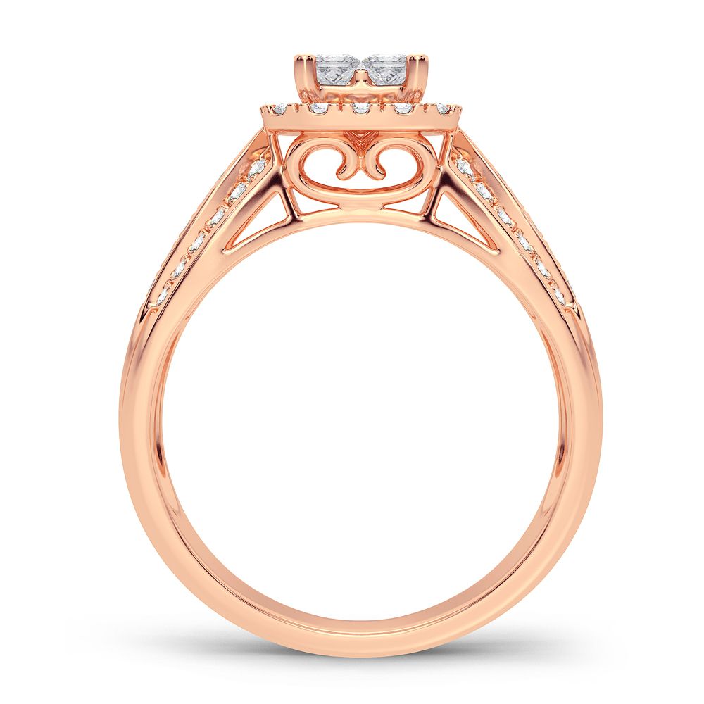 Timeless 14k Rose Gold 0.50CT Lab Diamond Ring