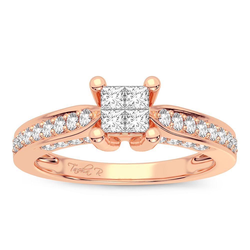 Delicate 14k Rose Gold 0.50CT Lab Diamond Ring