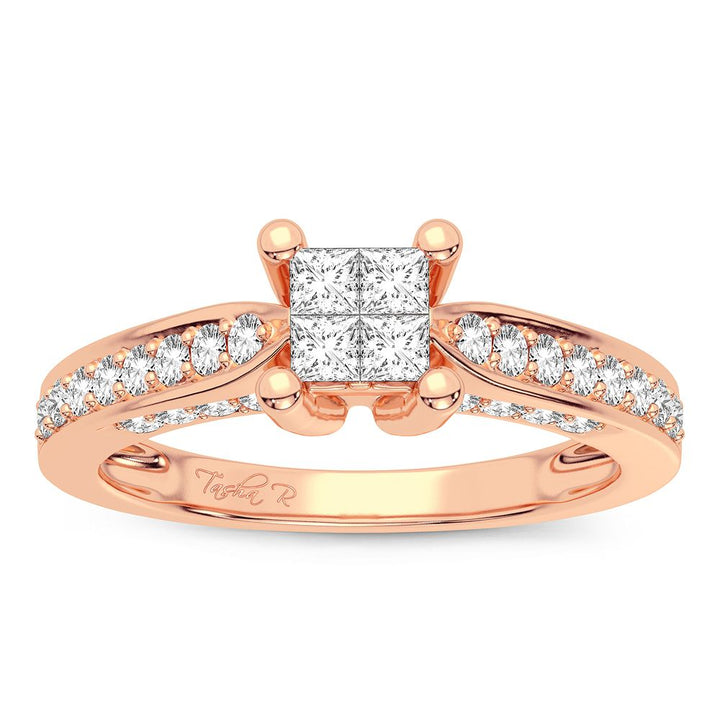 Delicate 14k Rose Gold 0.50CT Lab Diamond Ring