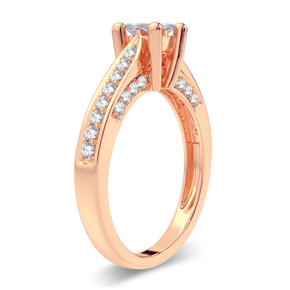 Delicate 14k Rose Gold 0.50CT Lab Diamond Ring