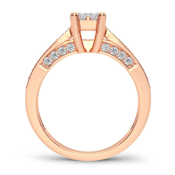 Delicate 14k Rose Gold 0.50CT Lab Diamond Ring