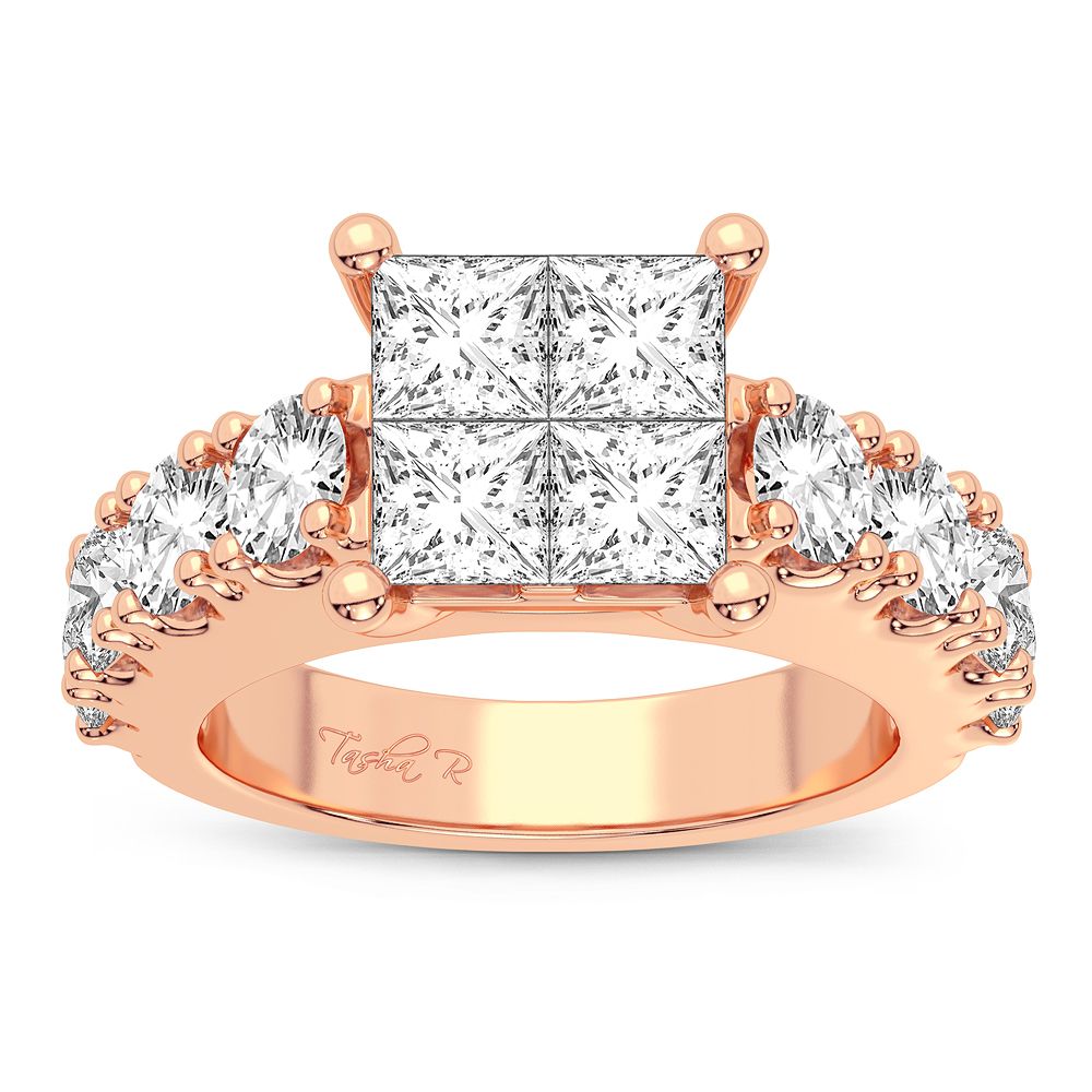 Romantic 14k Rose Gold Lab Diamond Engagement Ring (2.64CT)