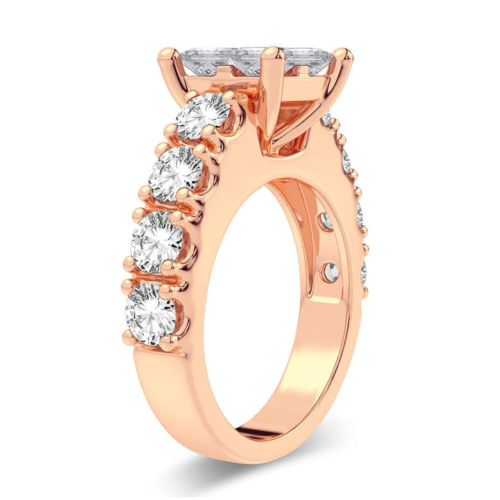 Romantic 14k Rose Gold Lab Diamond Engagement Ring (2.64CT)