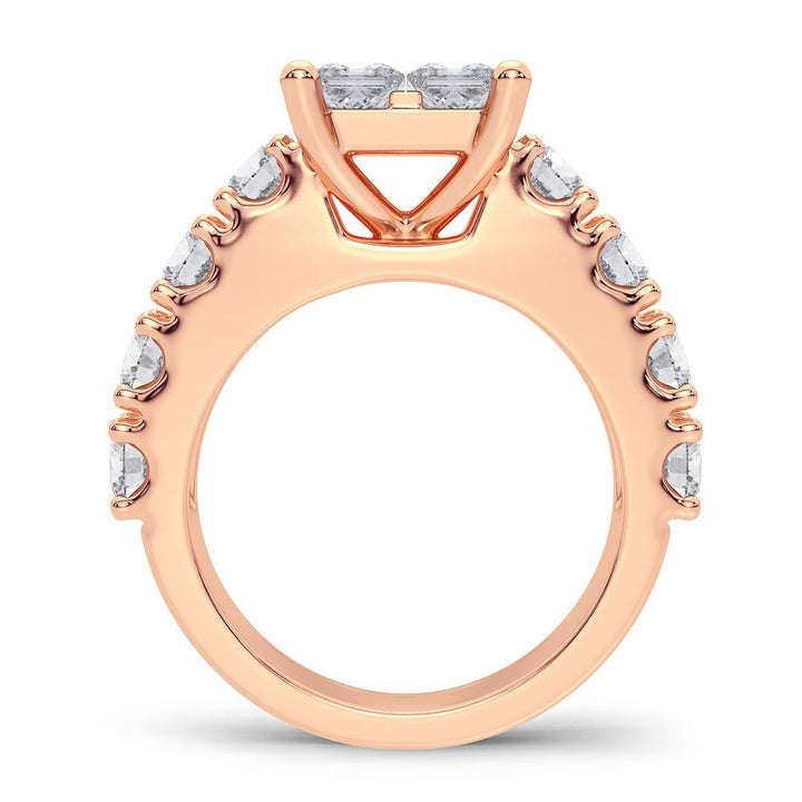 Romantic 14k Rose Gold Lab Diamond Engagement Ring (2.64CT)