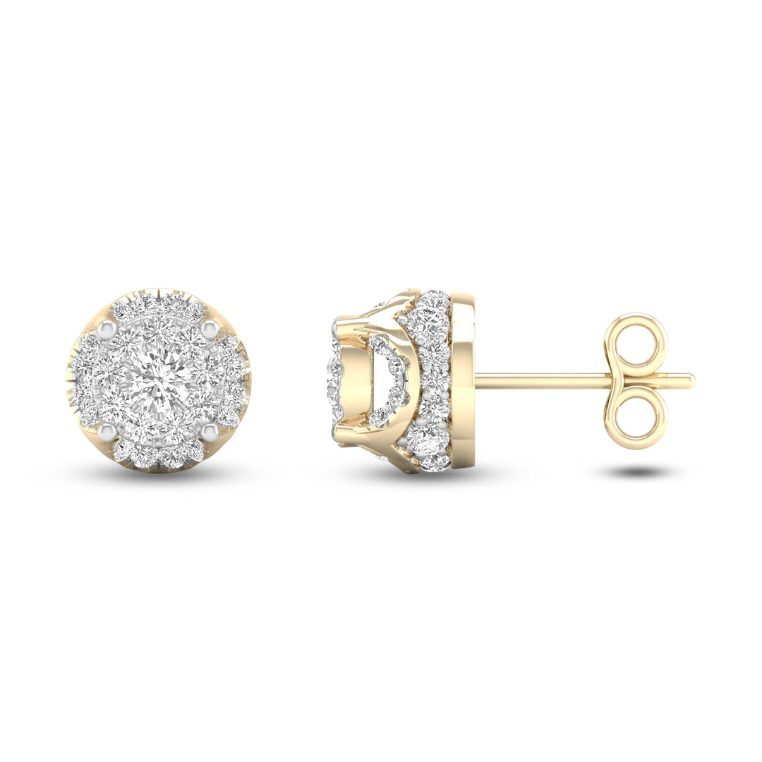 10K Yellow Gold 1.50CT Diamond Stud Earrings