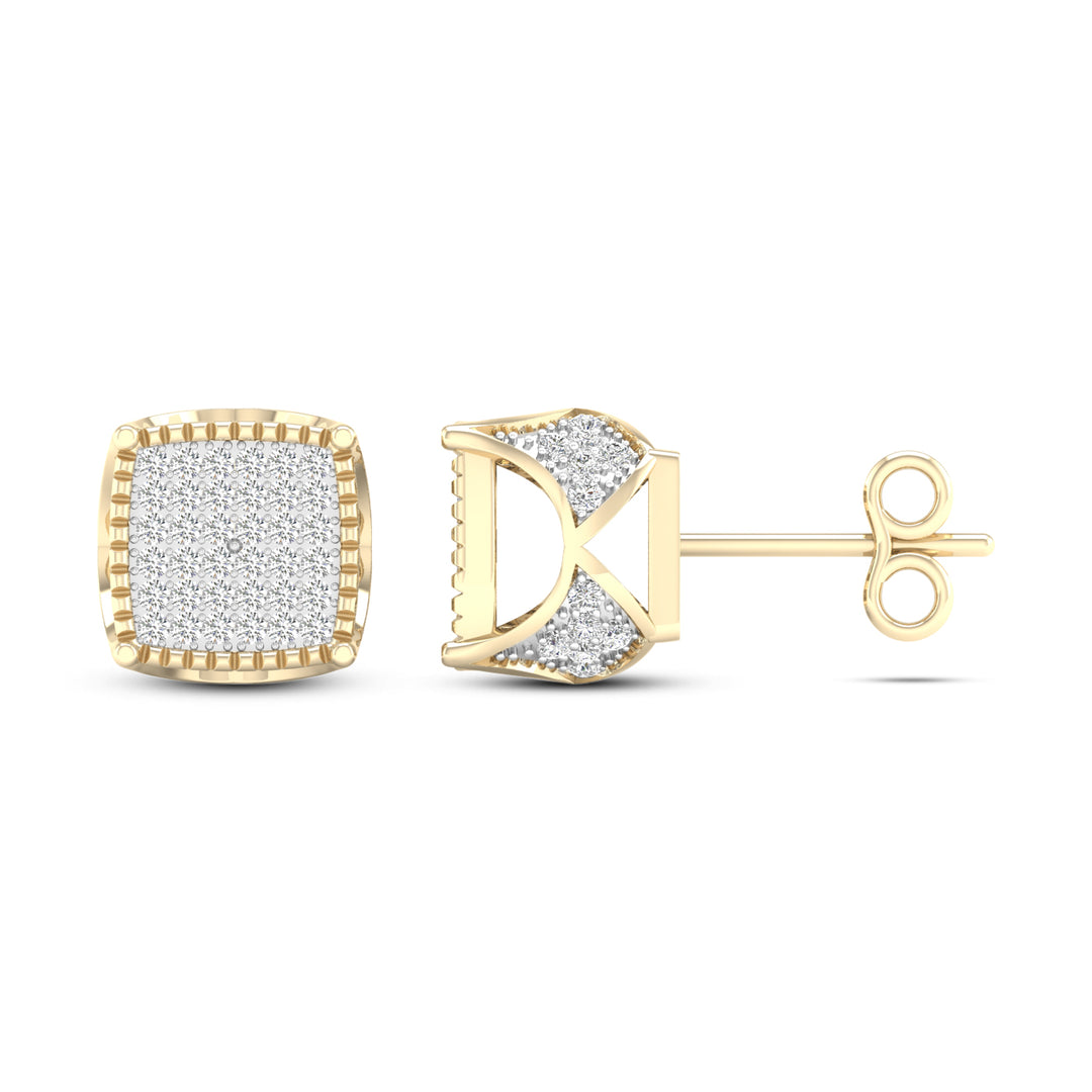 Chic 10k Yellow Gold 0.33CT Diamond Stud Earrings for Women