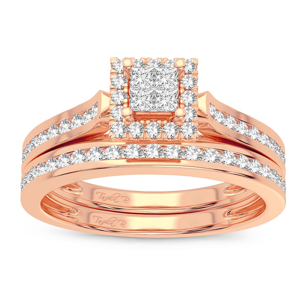 Romantic 10k Rose Gold Lab Diamond Bridal Ring (0.42CT)