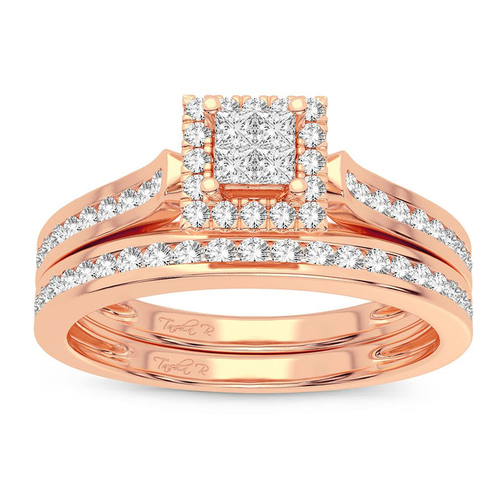 Romantic 10k Rose Gold Lab Diamond Bridal Ring (0.42CT)