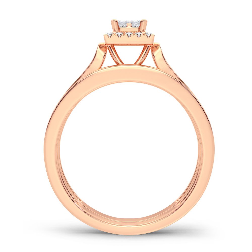 Romantic 10k Rose Gold Lab Diamond Bridal Ring (0.42CT)