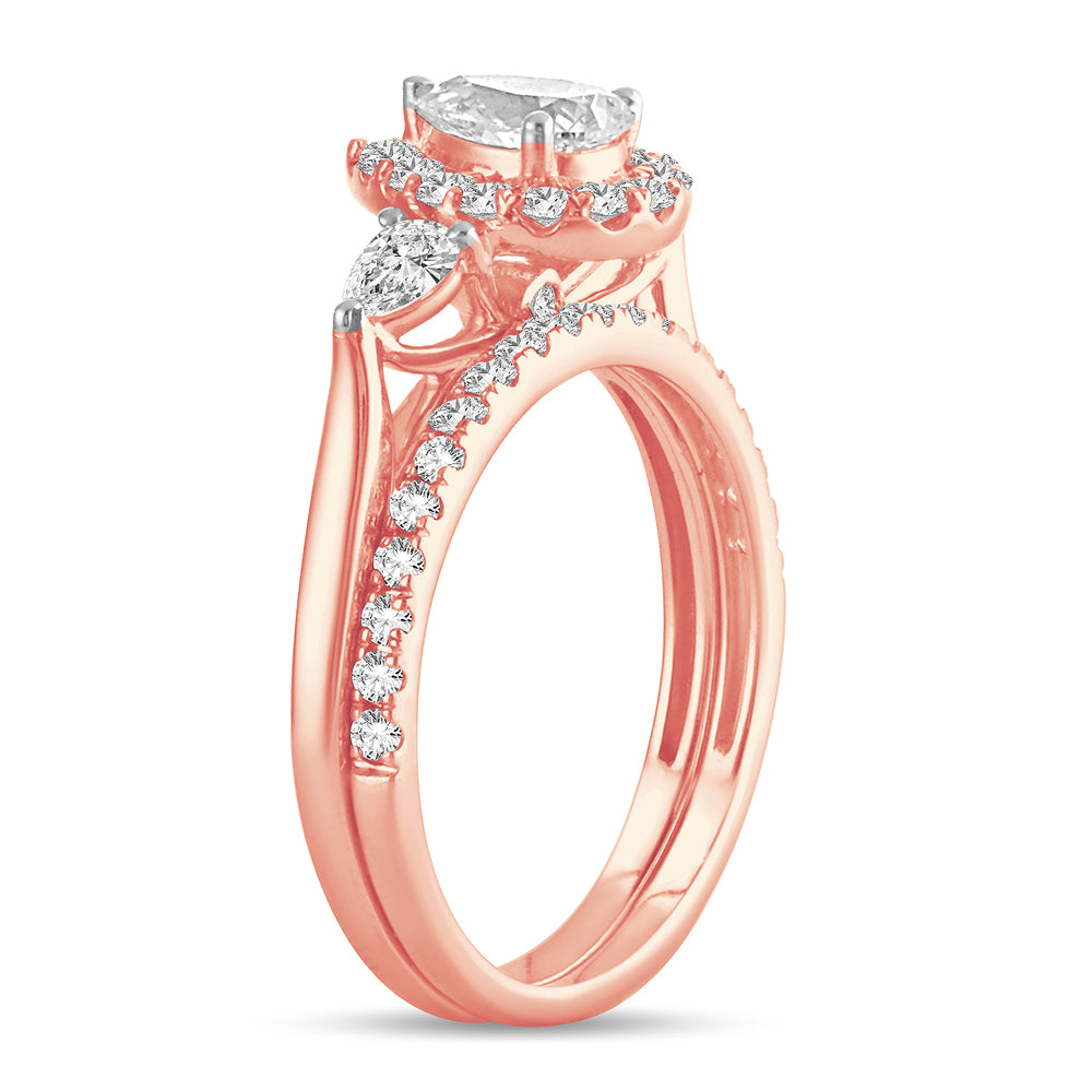 Romantic 14k Rose Gold Lab Diamond Engagement Ring (1.20CT)