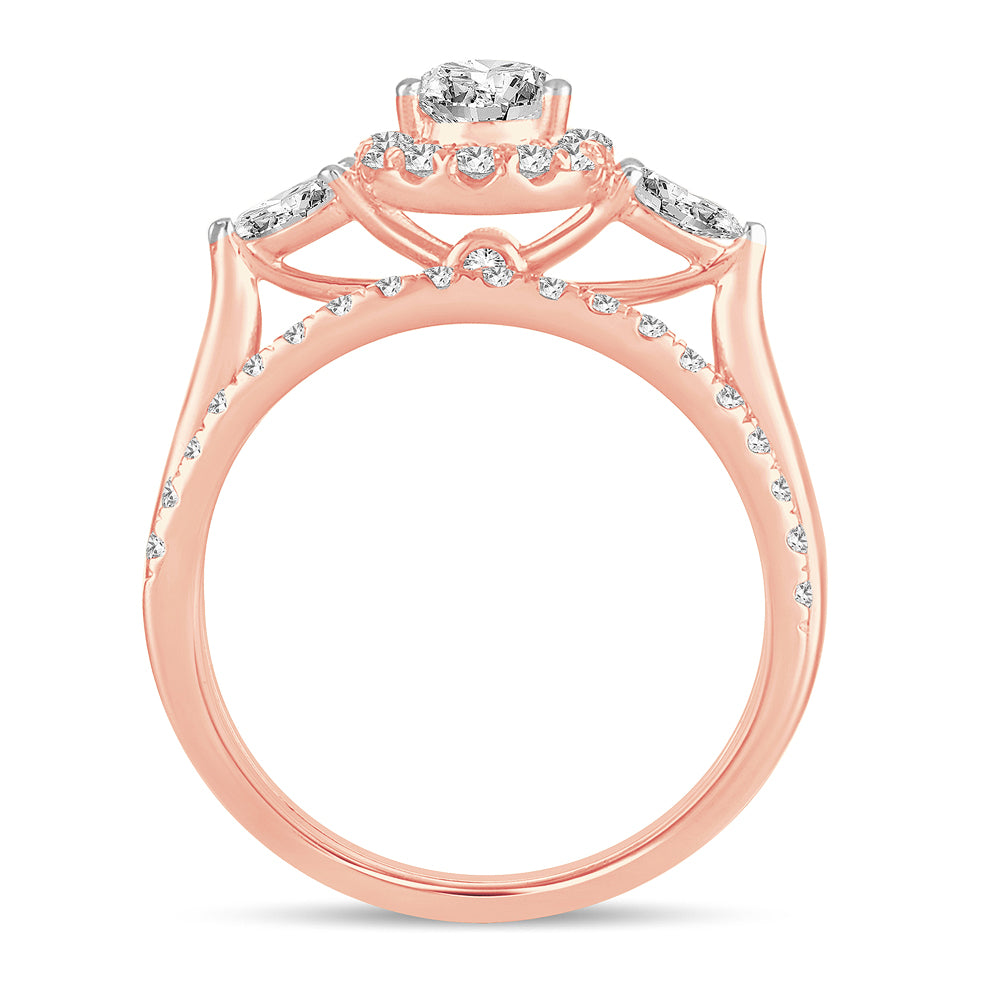 Romantic 14k Rose Gold Lab Diamond Engagement Ring (1.20CT)