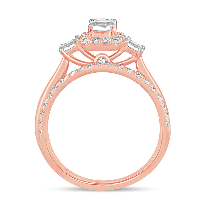 Romantic 14k Rose Gold Lab Diamond Engagement Ring 1.20CT