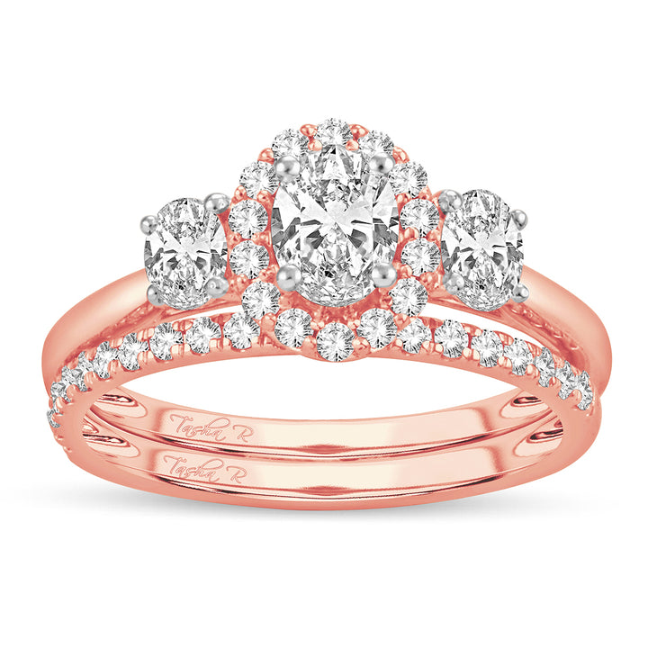 Romantic 14k Rose Gold Lab Diamond Engagement Ring 1.20CT
