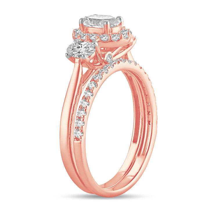 Romantic 14k Rose Gold Lab Diamond Engagement Ring 1.20CT
