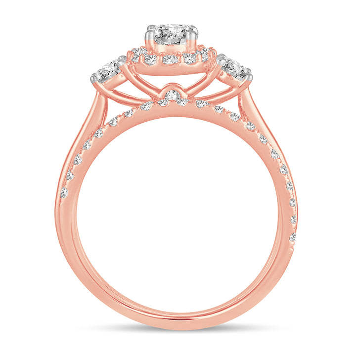 Romantic 14k Rose Gold Lab Diamond Engagement Ring 1.20CT