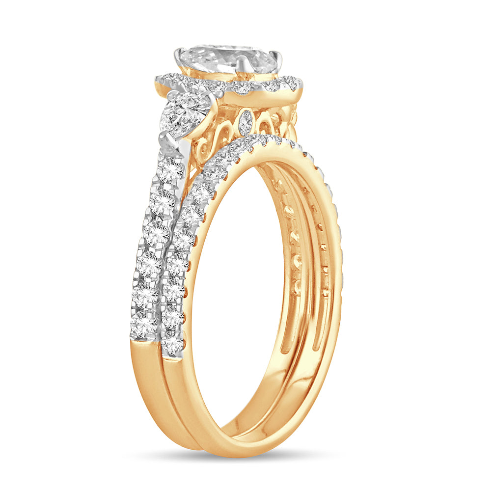 14K Yellow Gold 1.50CT Lab Diamond Engagement Ring