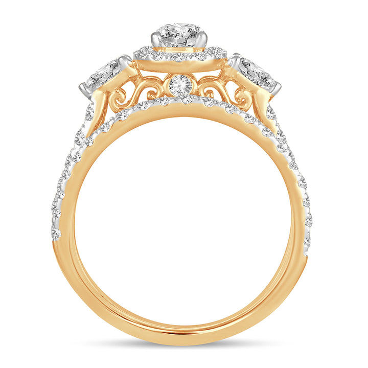 14K Yellow Gold 1.50CT Lab Diamond Engagement Ring