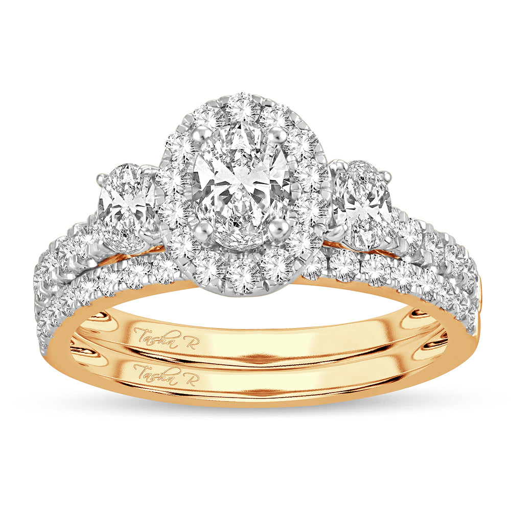 14k Yellow Gold 1.50CT Lab Diamond Bridal Ring Brilliance