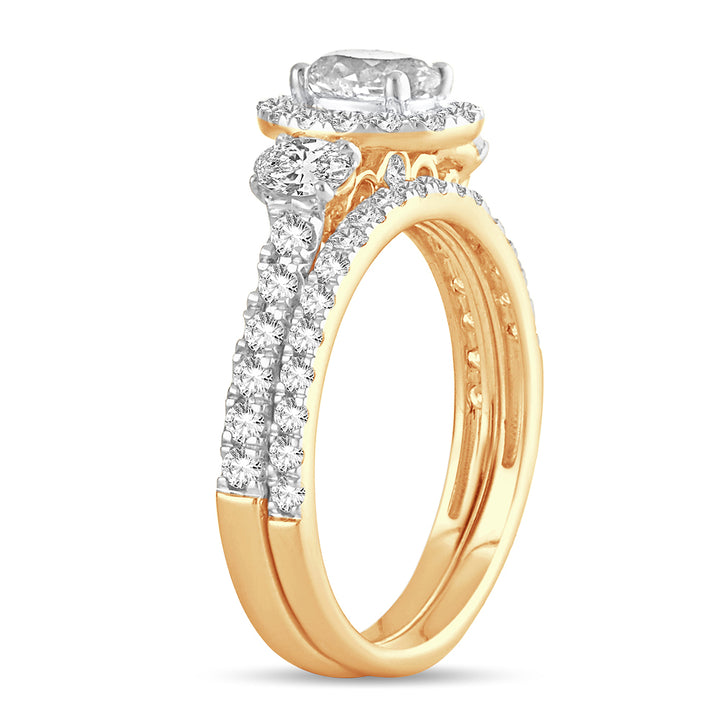 14k Yellow Gold 1.50CT Lab Diamond Bridal Ring Brilliance