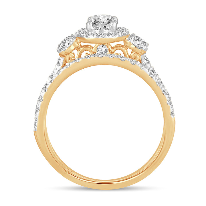 14k Yellow Gold 1.50CT Lab Diamond Bridal Ring Brilliance