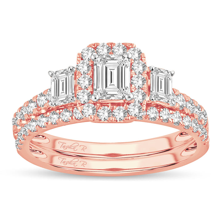 Romantic 14k Rose Gold Lab Diamond Engagement Ring 1.50CT