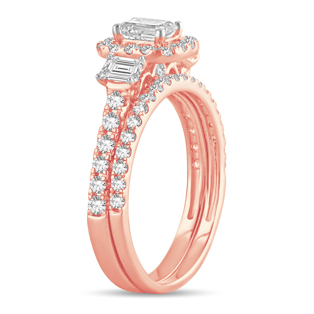 Romantic 14k Rose Gold Lab Diamond Engagement Ring 1.50CT