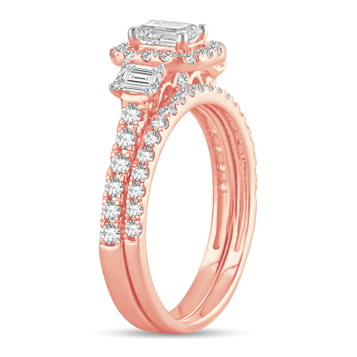 Romantic 14k Rose Gold Lab Diamond Engagement Ring 1.50CT
