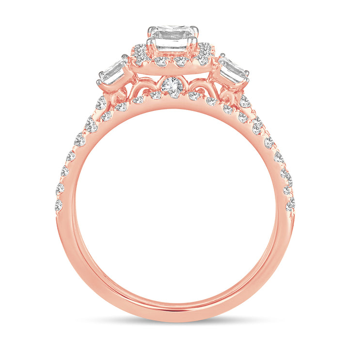 Romantic 14k Rose Gold Lab Diamond Engagement Ring 1.50CT