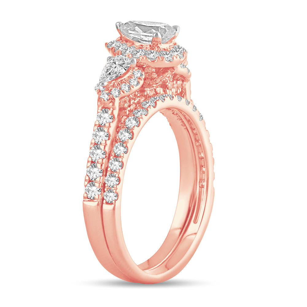 Romantic 14k Rose Gold Lab Diamond Engagement Ring (2.00CT)