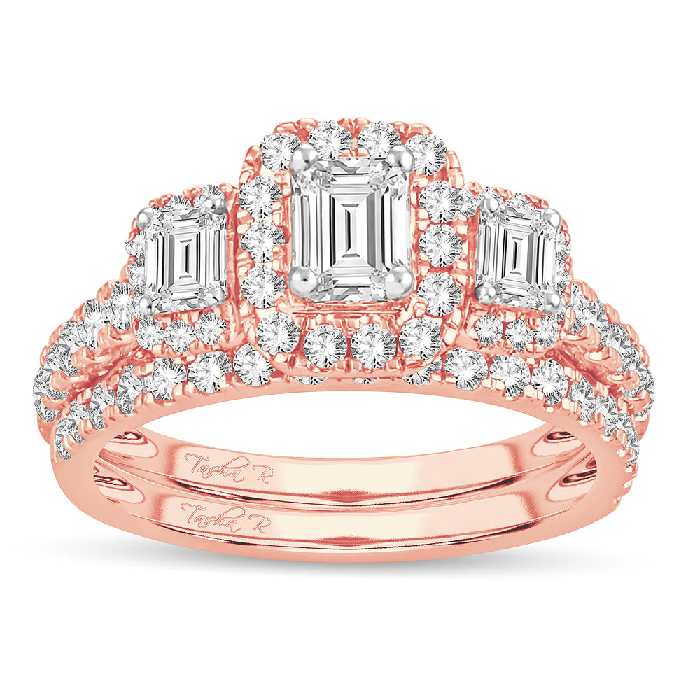 14K Rose Gold 2.00CT Diamond Bridal Ring