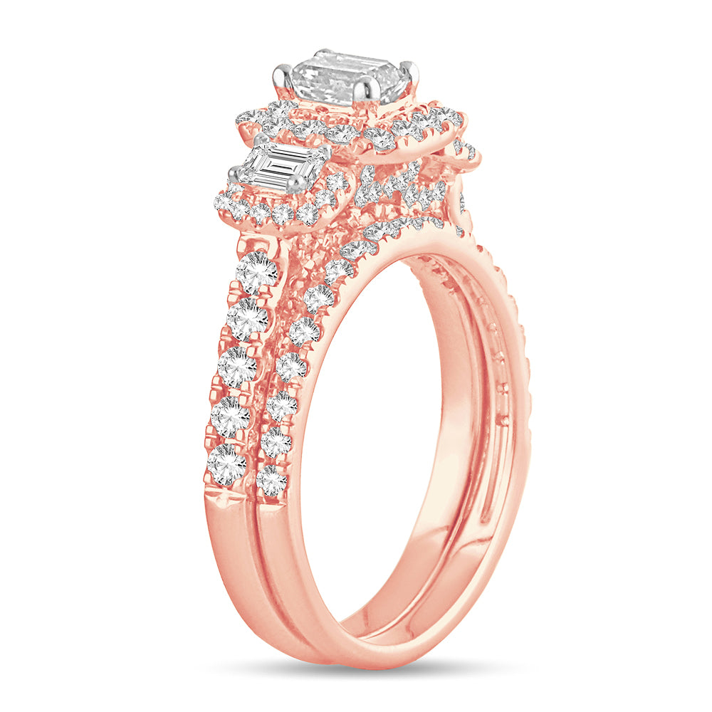 Romantic 14k Rose Gold Lab Diamond Engagement Ring 2CT
