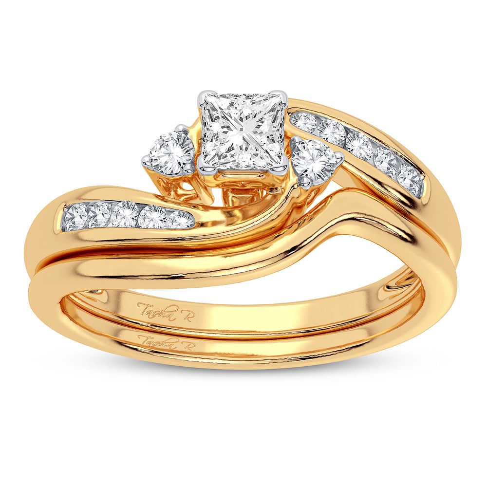10k Yellow Gold 0.35CT Lab Diamond Womens Bridal Ring