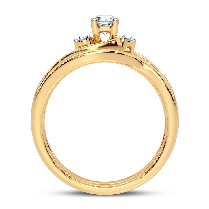 10k Yellow Gold 0.35CT Lab Diamond Womens Bridal Ring